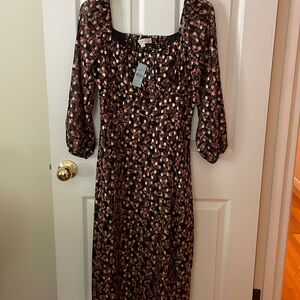 Loft Petite Shimmer Dot Dress